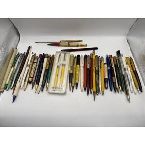 Vintage Mixed Advertising Pen Pencil Lot of 40 Untested